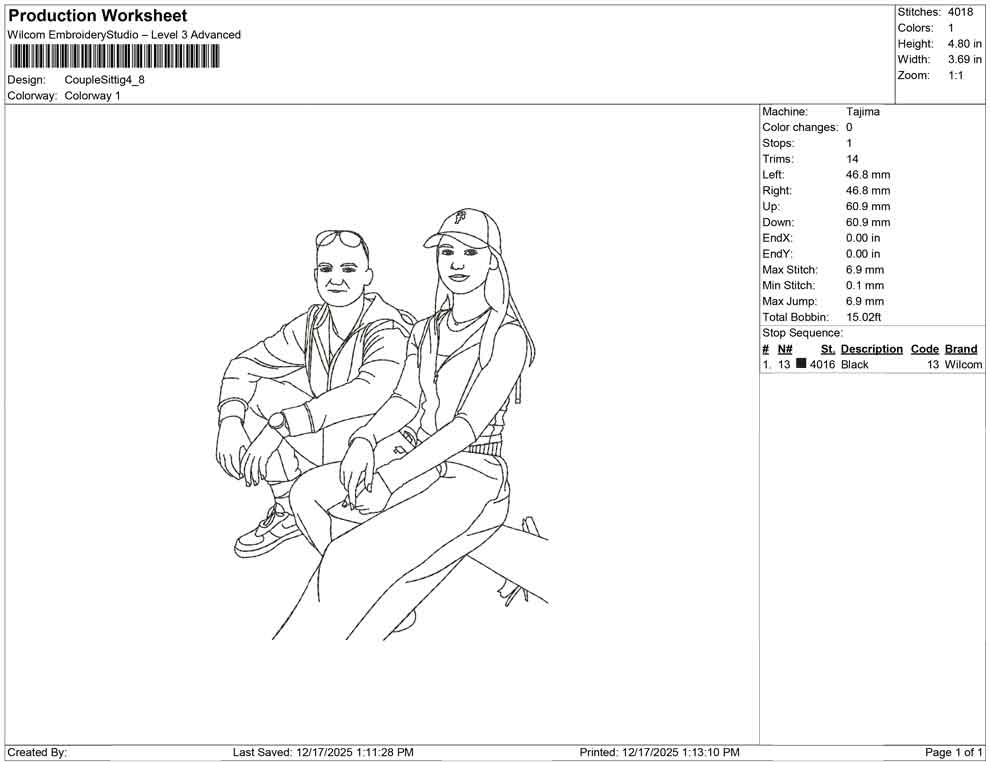 Couple sitting line art