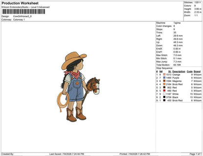 Cow Girl Horse