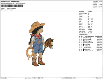 Cow Girl Horse