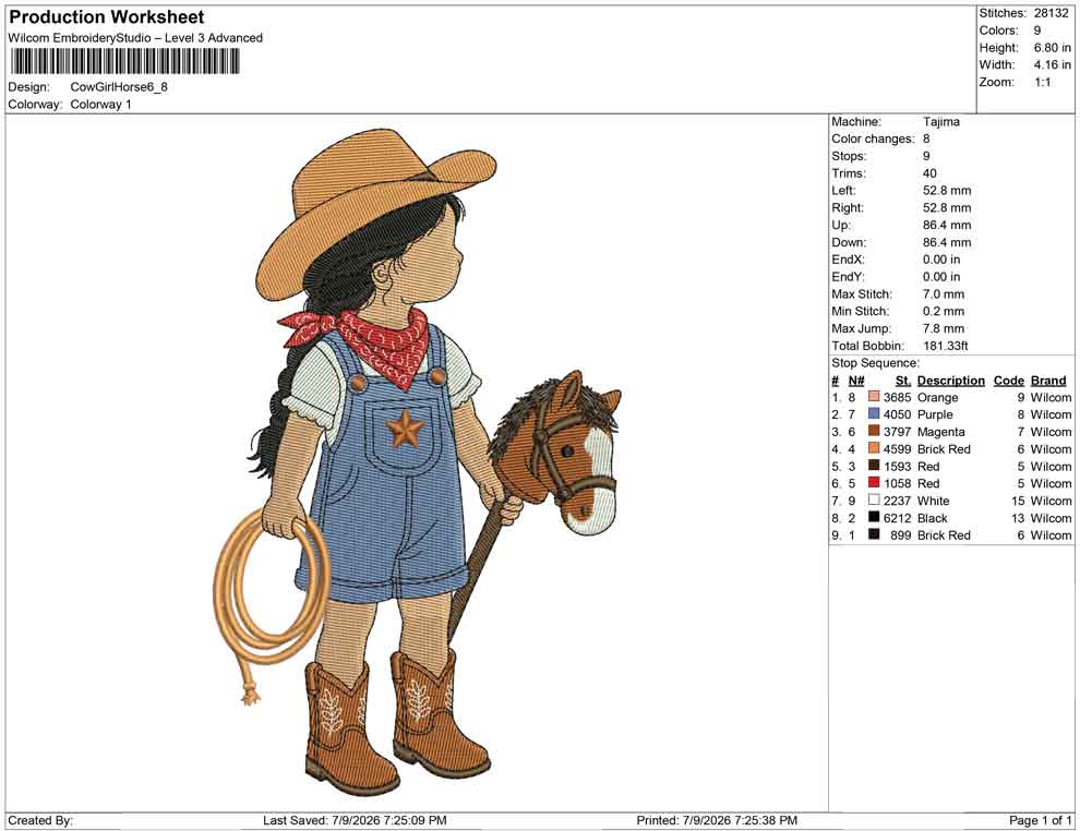 Cow Girl Horse