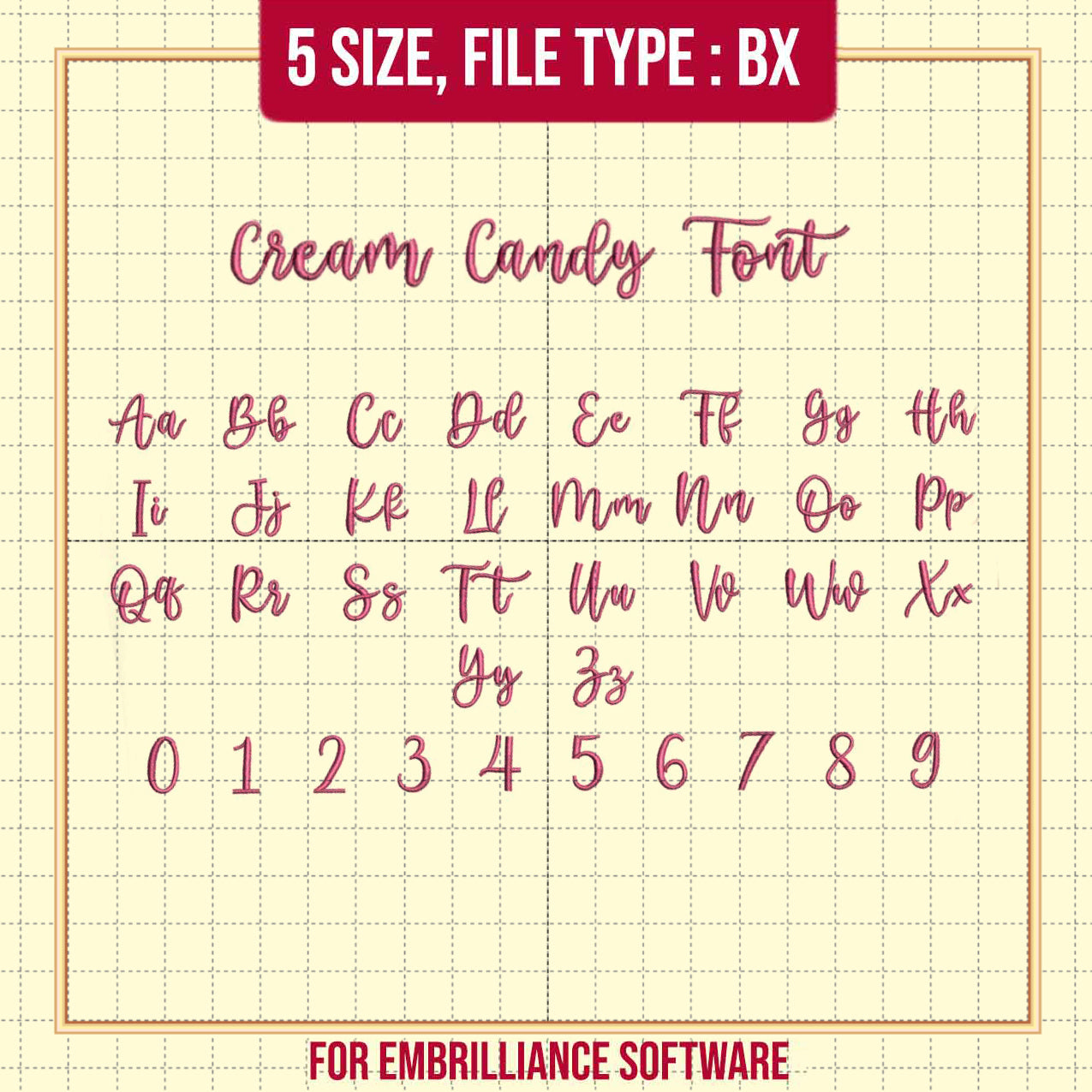 Cream Candy Embroidey Font BX