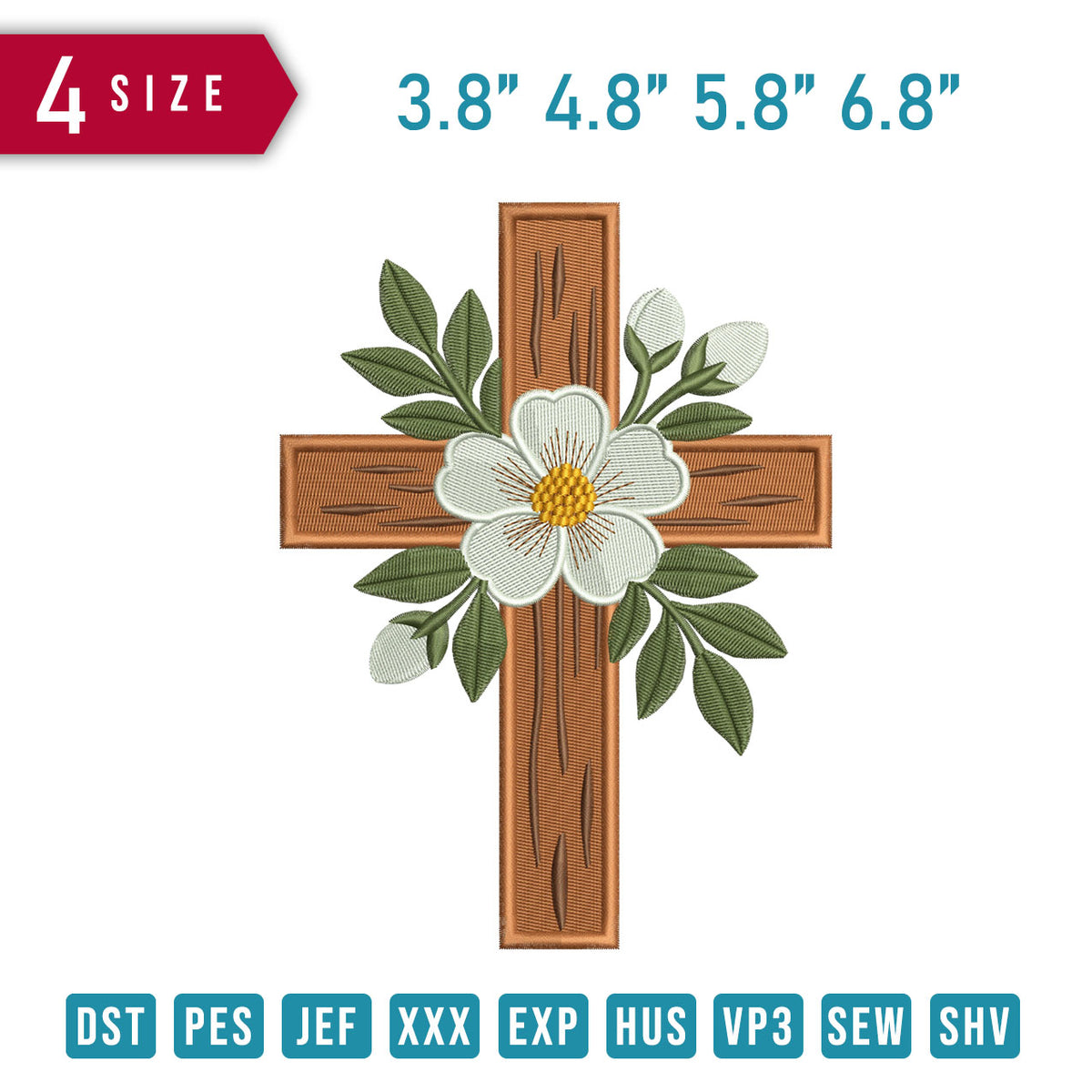 Cross With Leaves And Blossoms