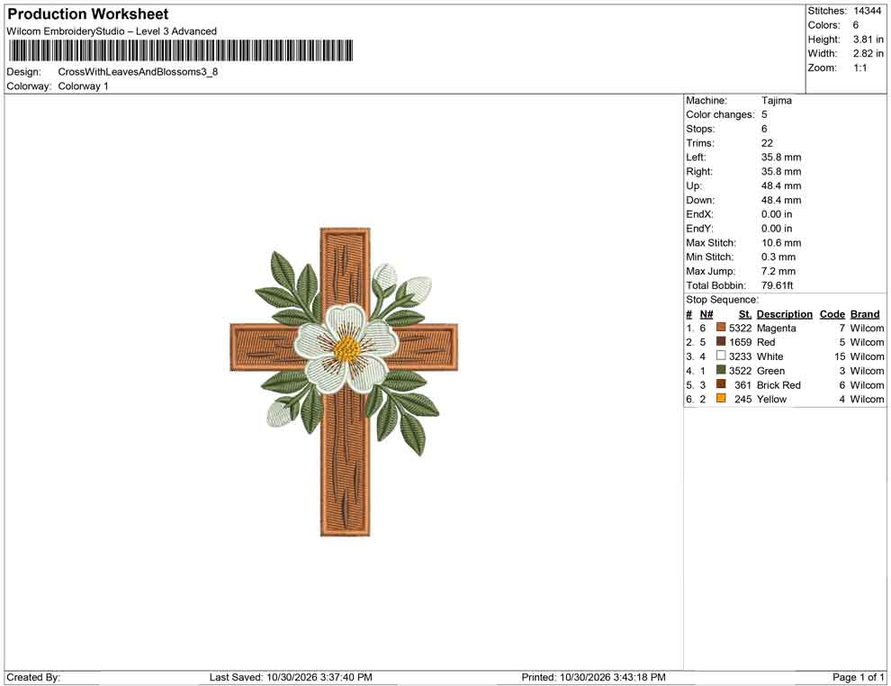 Cross With Leaves And Blossoms