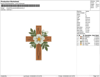 Cross With Leaves And Blossoms