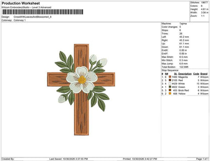 Cross With Leaves And Blossoms