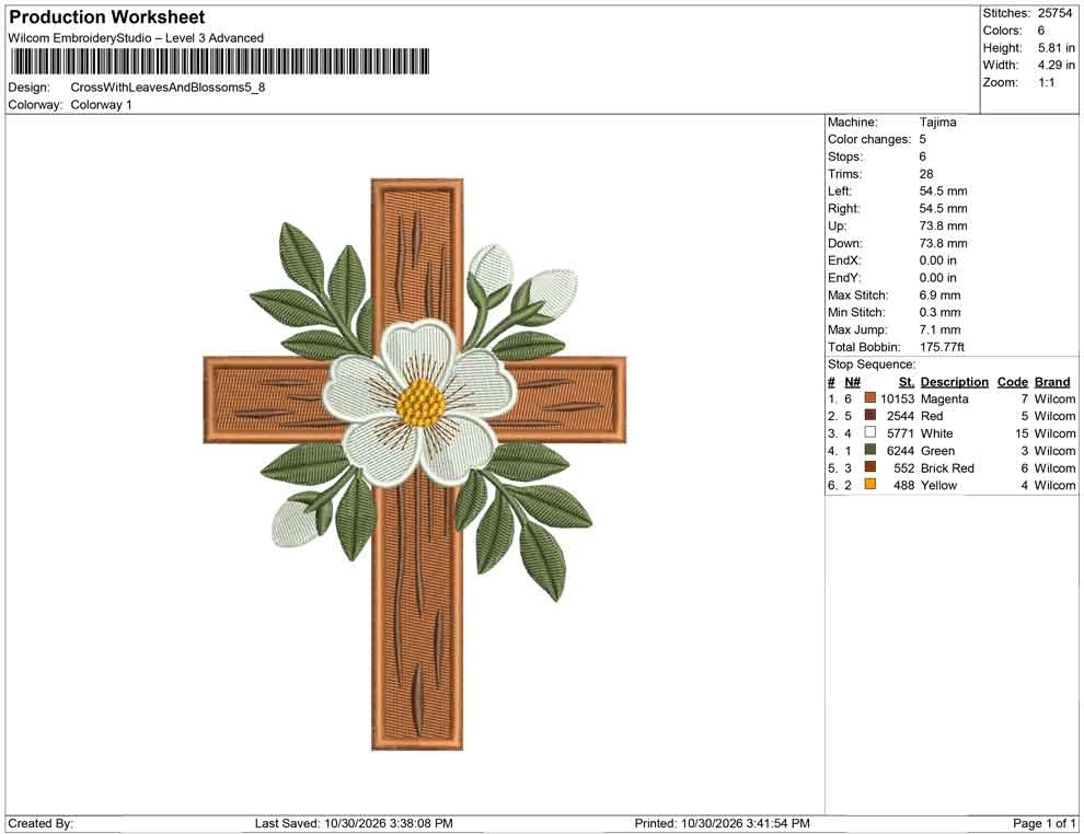 Cross With Leaves And Blossoms