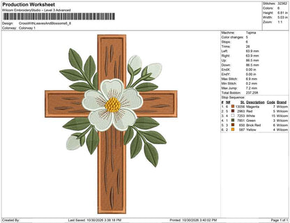 Cross With Leaves And Blossoms