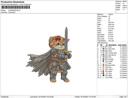Cute Knight Cat