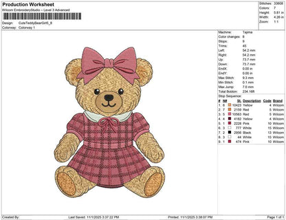 Cute Teddy Bear Girl