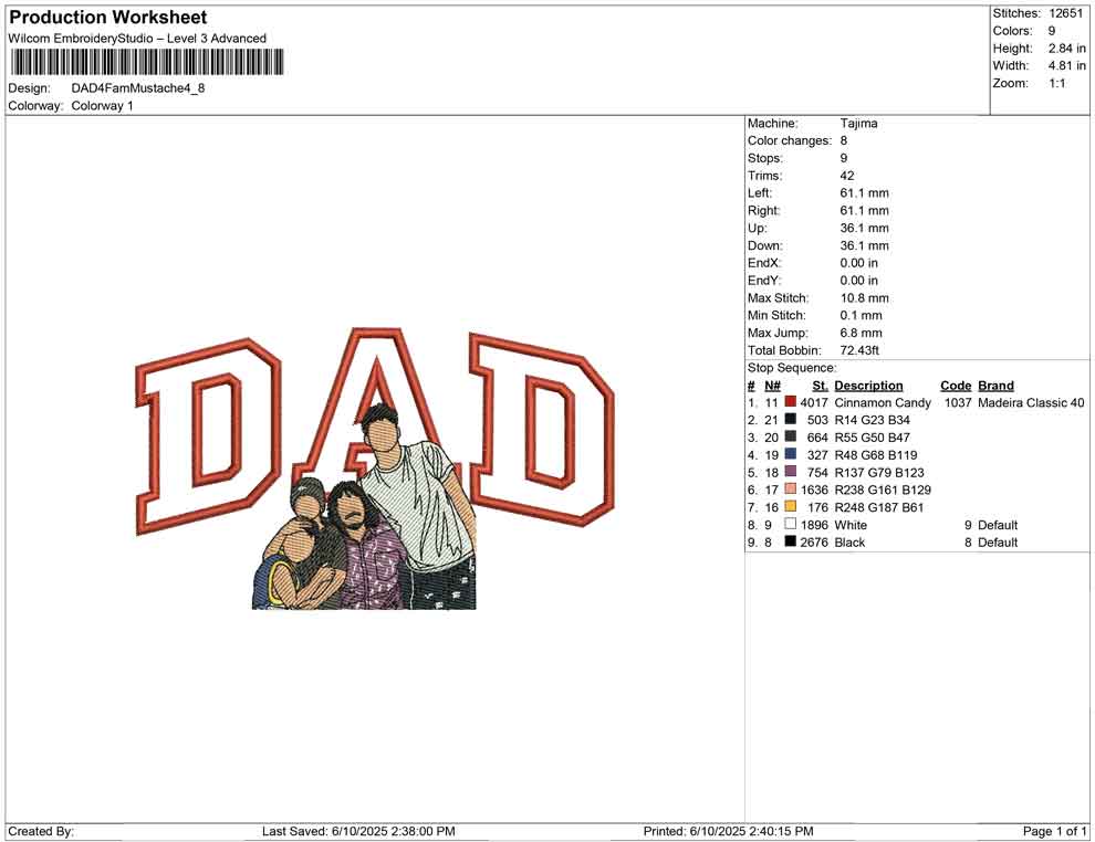 DAD 4 fam Mustache