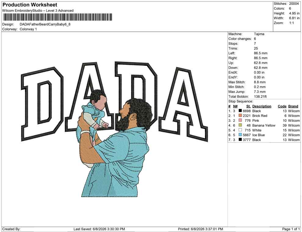 DADA Father Beard Carry Baby