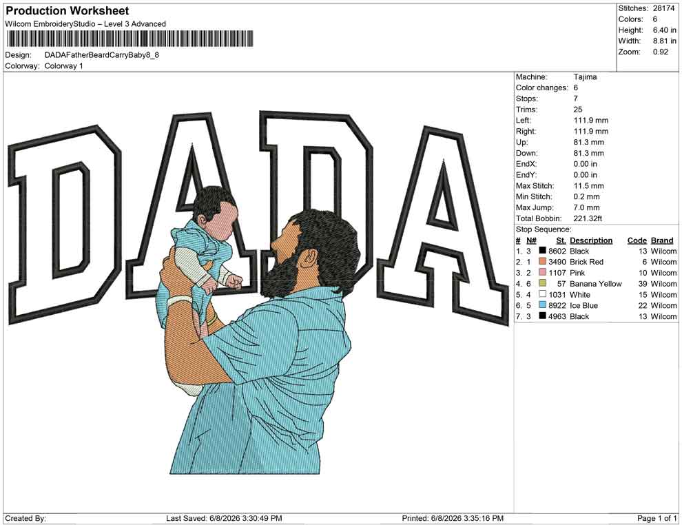 DADA Father Beard Carry Baby