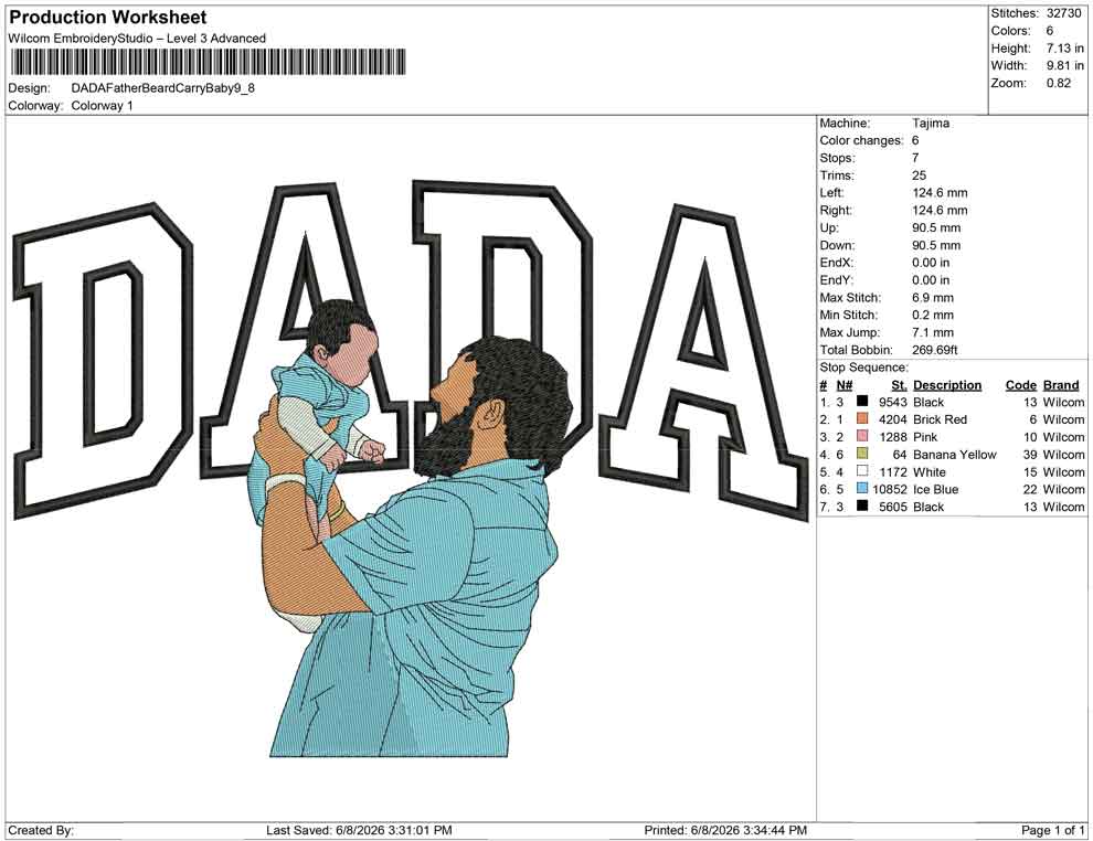 DADA Father Beard Carry Baby