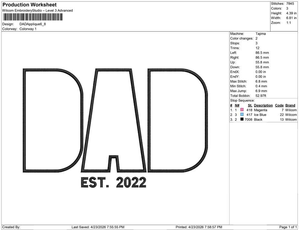 DAD Applique