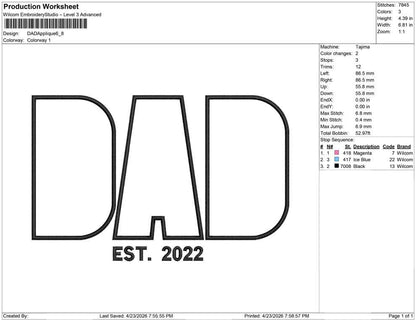 DAD Applique