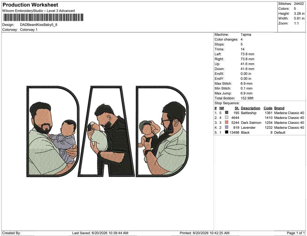 DAD Beard Kiss Baby