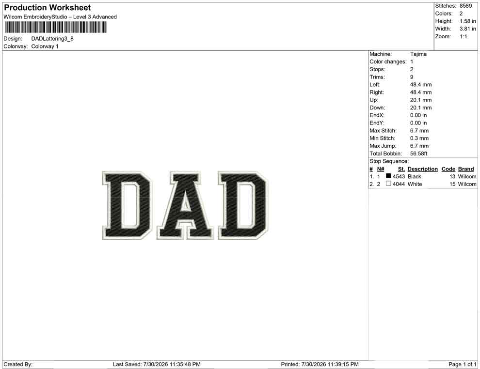 DAD Lattering