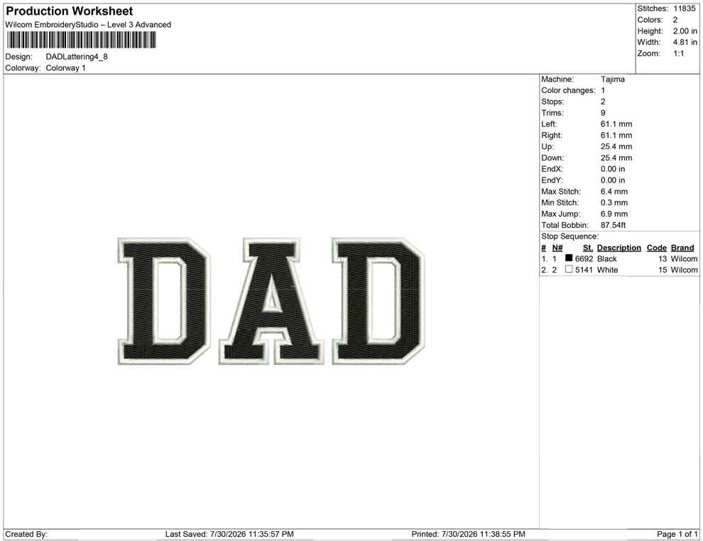 DAD Lattering