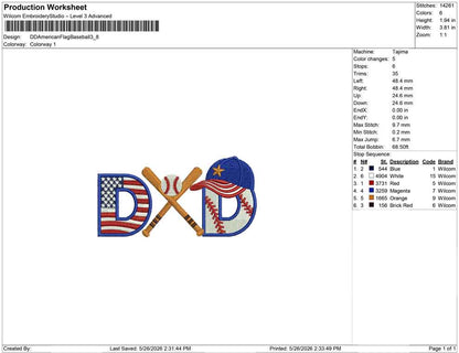 DD American Flag Baseball