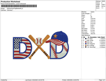 DD American Flag Baseball