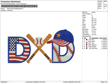 DD American Flag Baseball