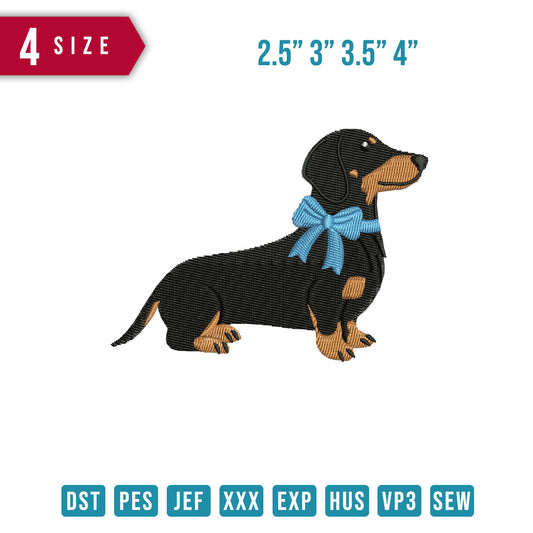 Dachshund Black Ribbon Blue
