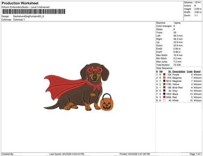 Dachshund Dog Pumpkin B.