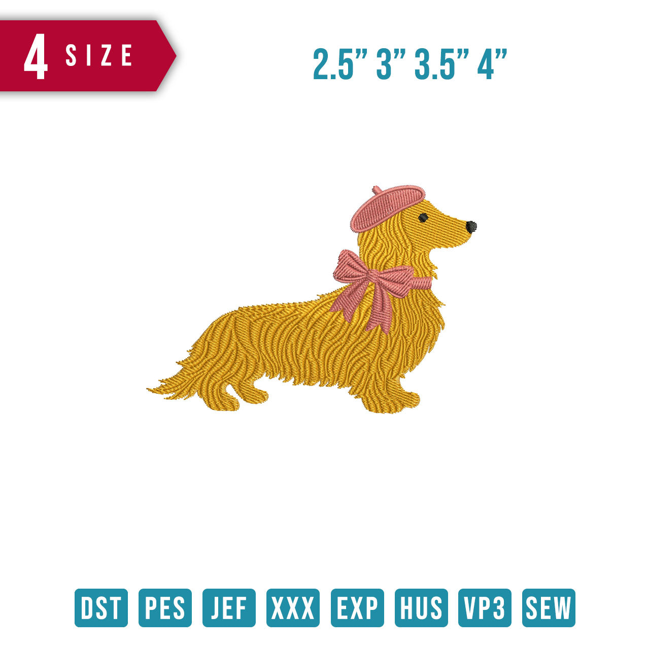 Dachshund Dog Ribbon Pink