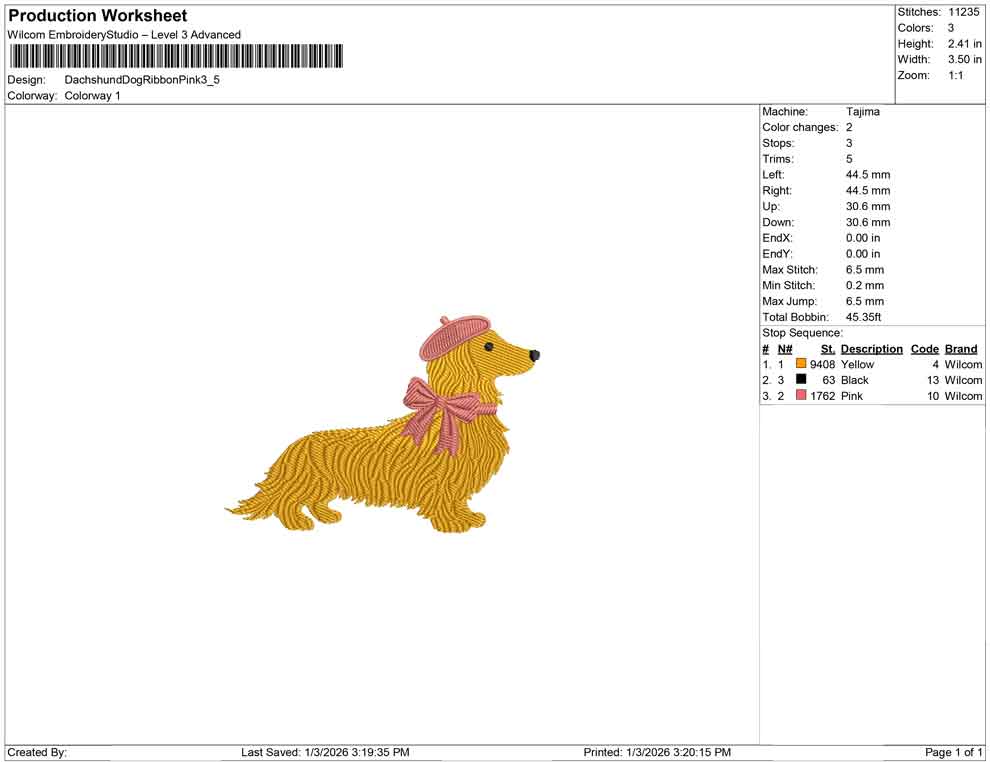 Dachshund Dog Ribbon Pink