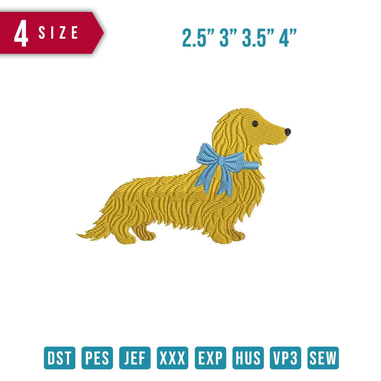 Dachshund Ribbon Blue