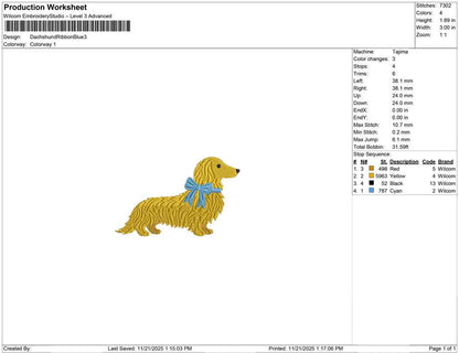 Dachshund Ribbon Blue