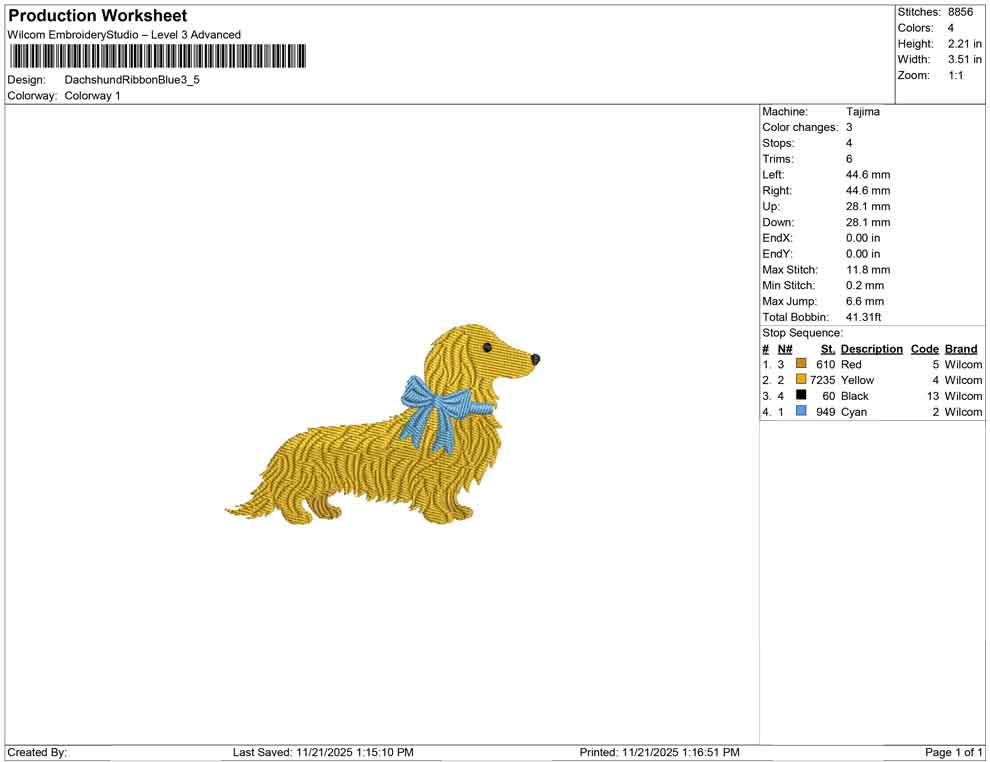 Dachshund Ribbon Blue