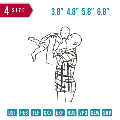 Dad and baby kiss