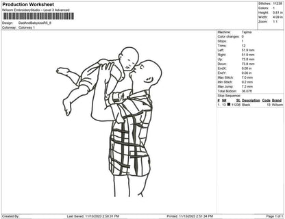 Dad and baby kiss
