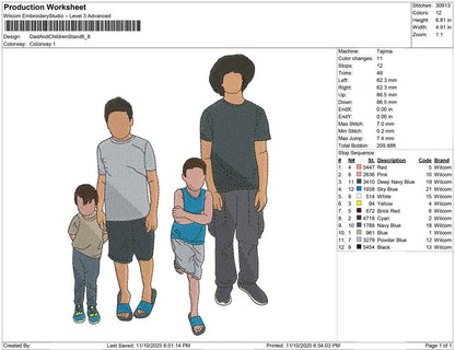 Dad And Children Stand