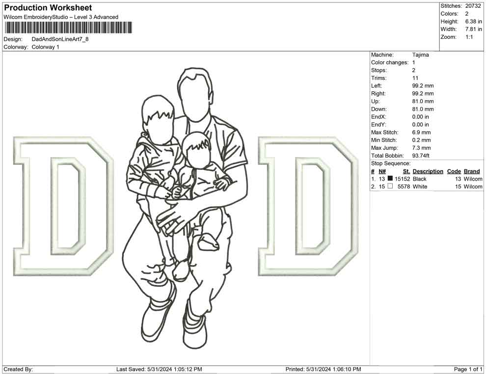 Dad And Son Line Art