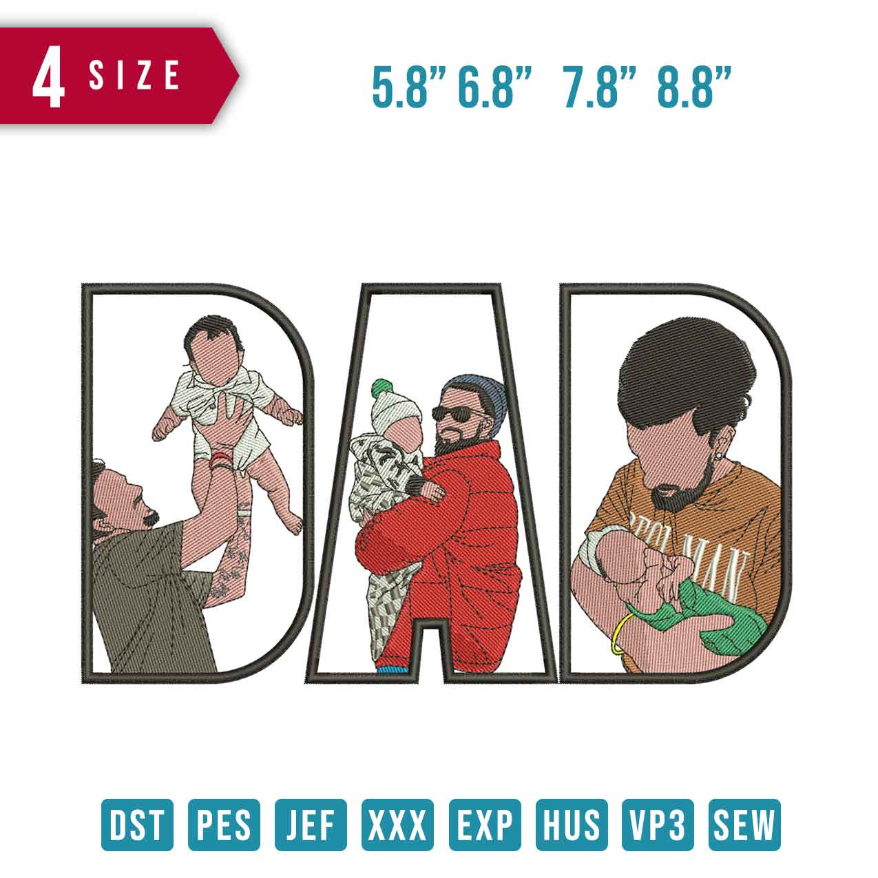 Dad Carry baby Red Jacket