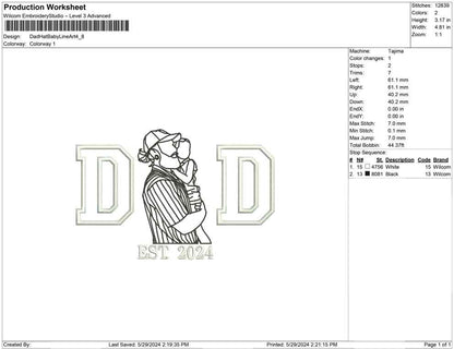 Dad Hat Baby Line Art