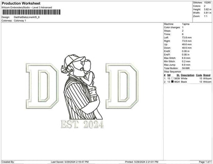 Dad Hat Baby Line Art