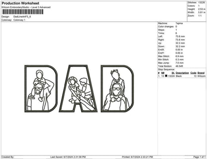Dad Line Art F