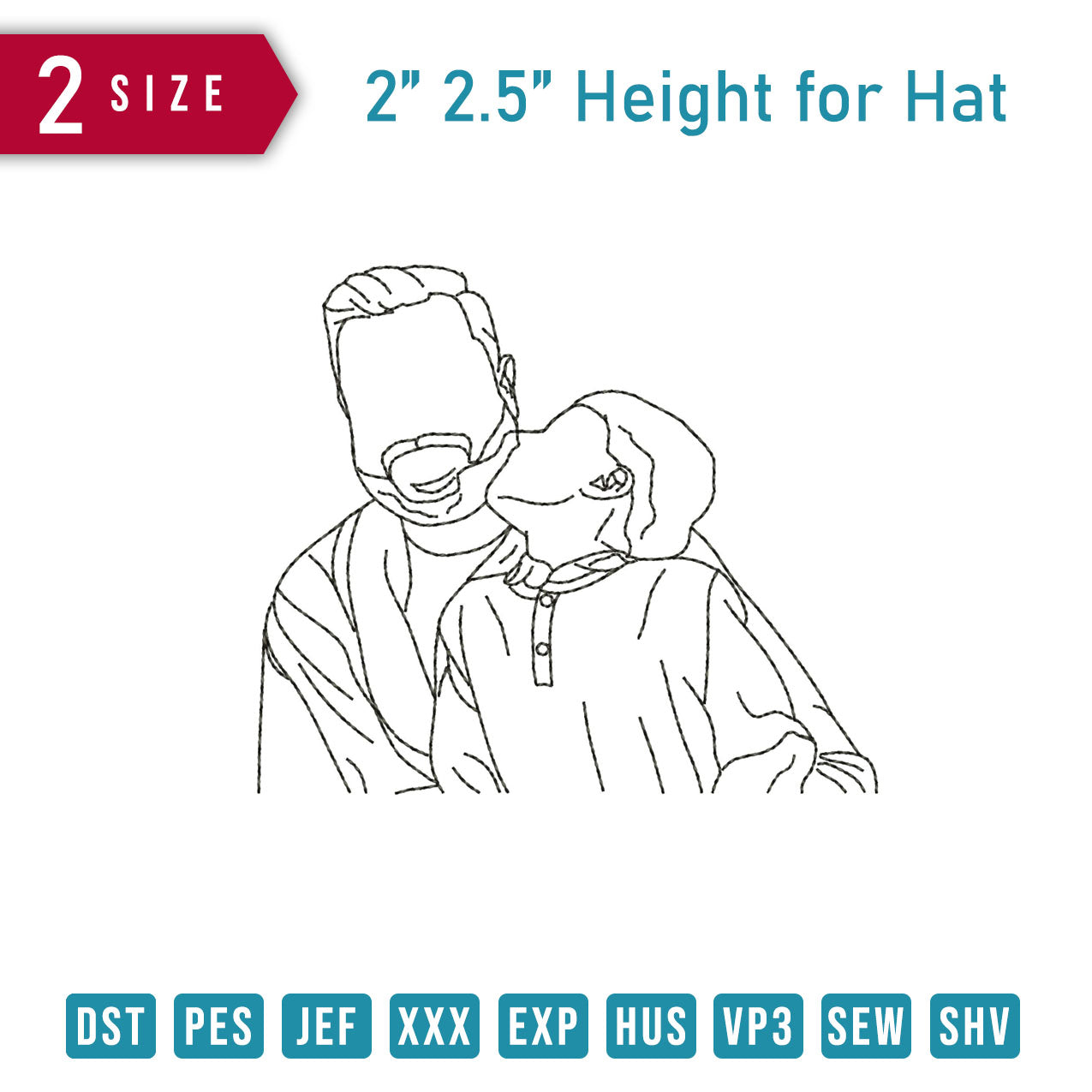 Dad Son Outline For Hat