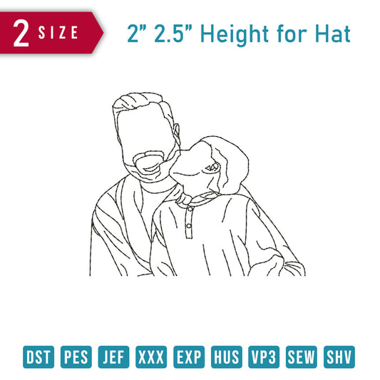 Dad Son Outline For Hat