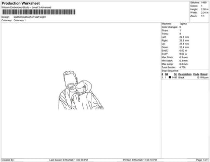 Dad Son Outline For Hat