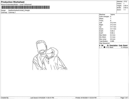Dad Son Outline For Hat