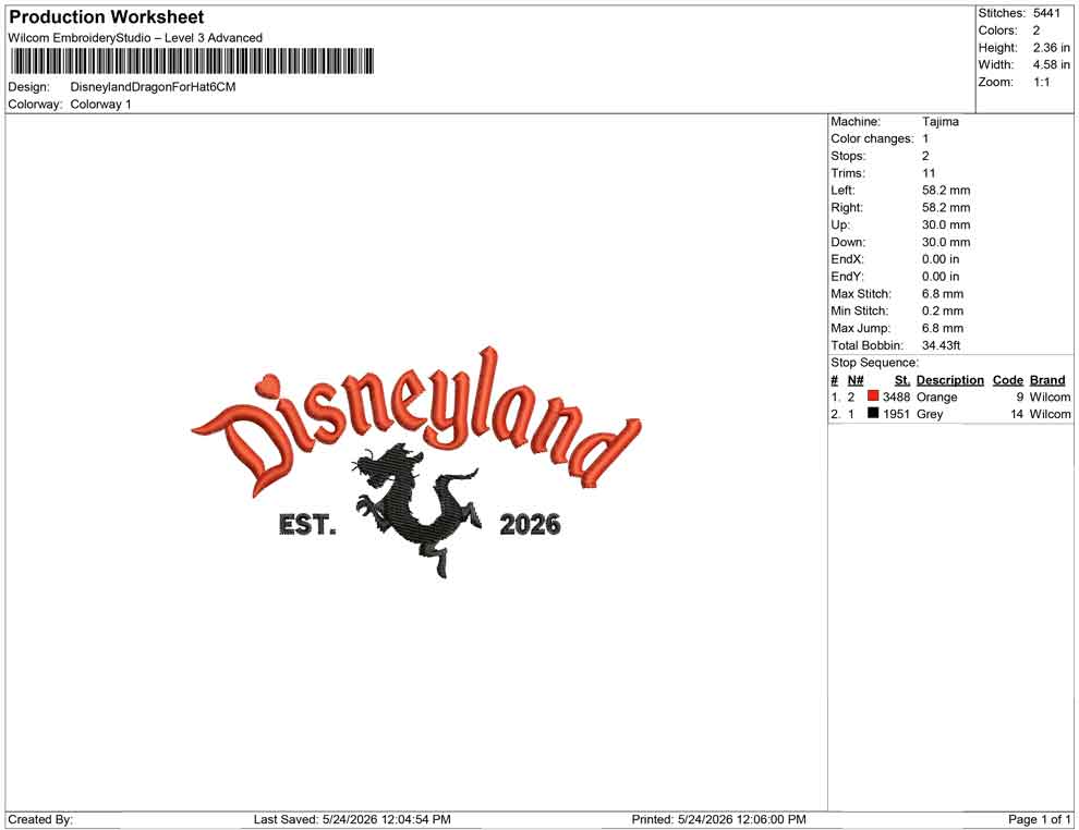 Disneyland Dragon For Hat