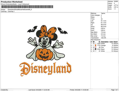 Disneyland Ghost Mouse Halloween B