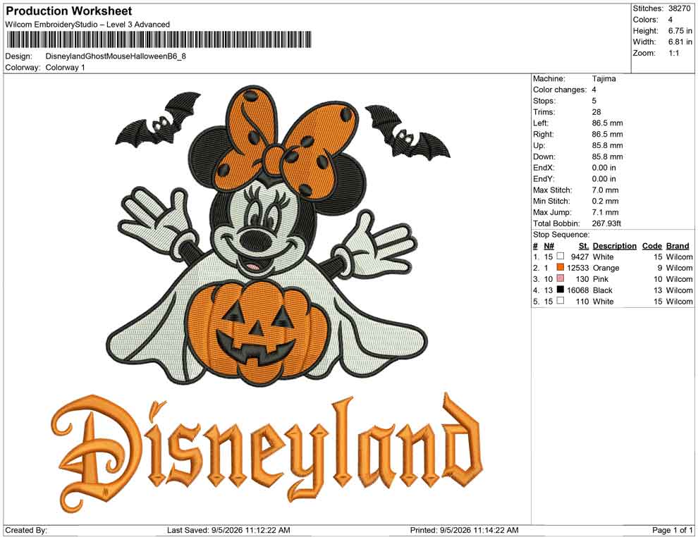 Disneyland Ghost Mouse Halloween B