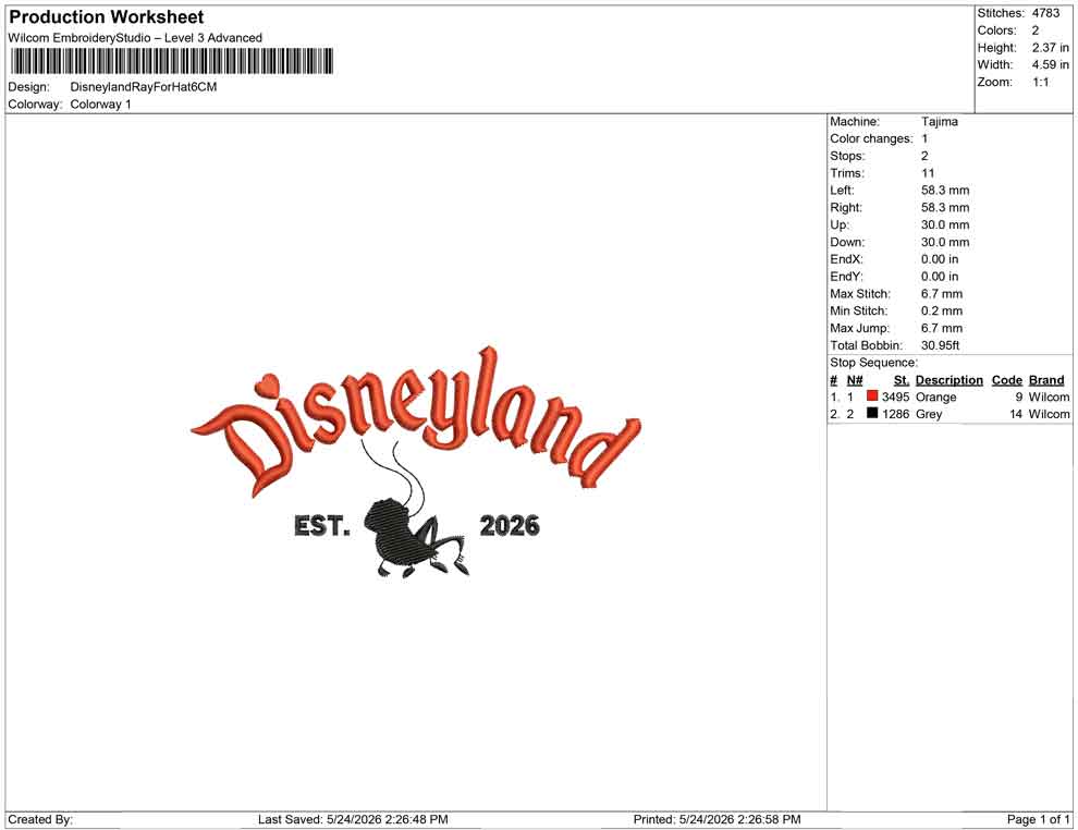 Disneyland Ray For Hat