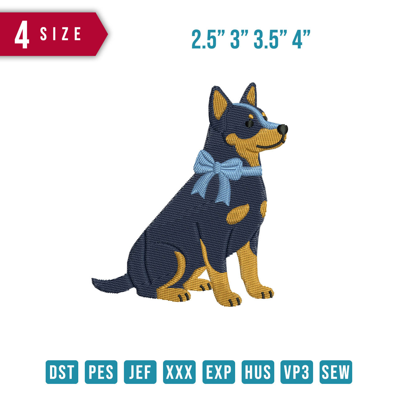 Doberman Pinscher Ribbon Blue