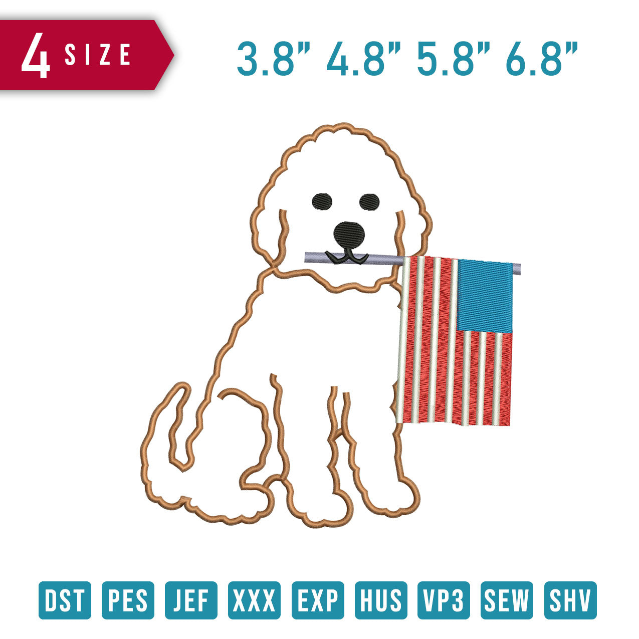 Dog American Applique